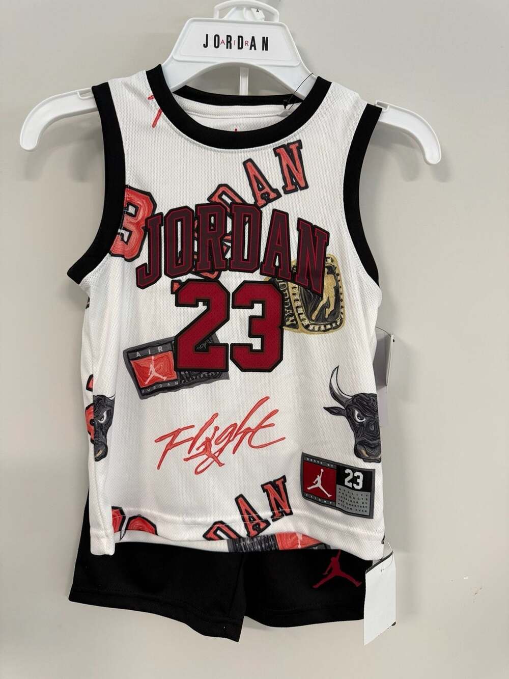Jordan Little Boys 23 All Over Print 2-Piece Jersey Tank Top & Shorts Set Sz 4